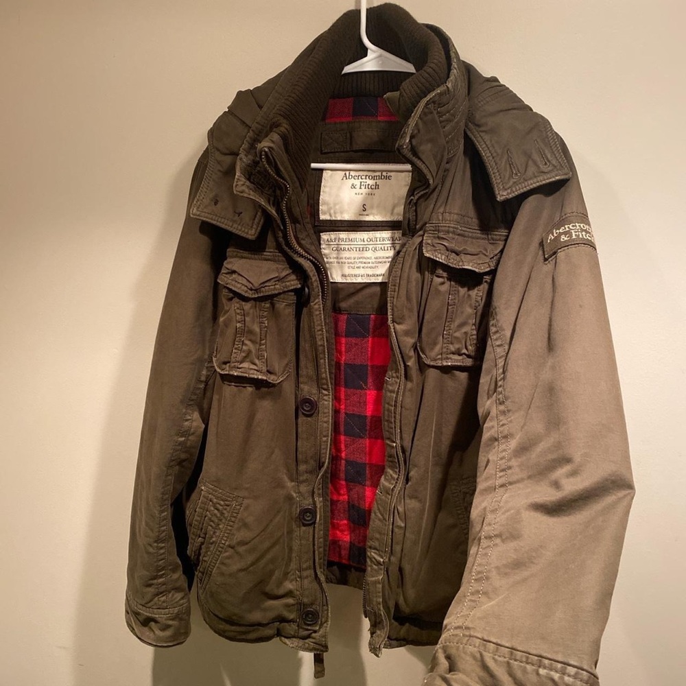 Abercrombie & Fitch Olive Green Winter Coat